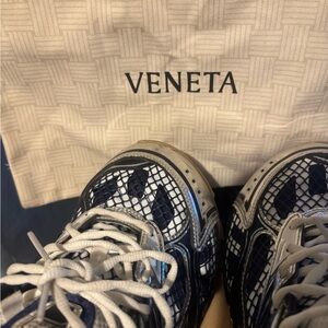 Bottega Veneta Navy and White Sneakers